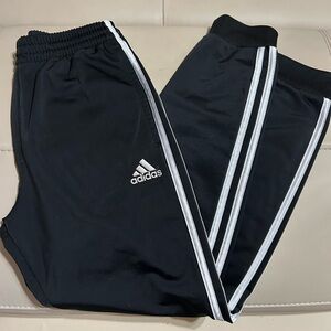 Adidas Kids Black Sweatpants with White Accents